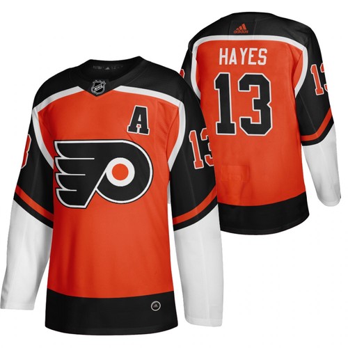 Men's Philadelphia Flyers #13 Kevin Hayes 2021 Orange Reverse Retro Stitched Jersey