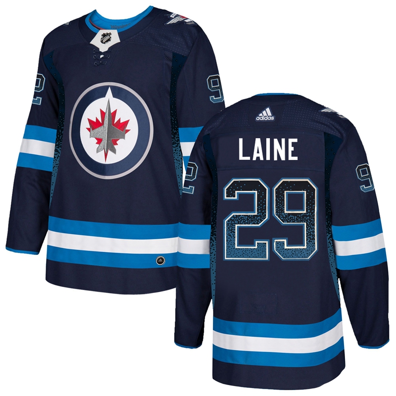 Men's Winnipeg Jets #29 Patrik Laine Navy Blue Drift Fashion Stitched NHL Jersey