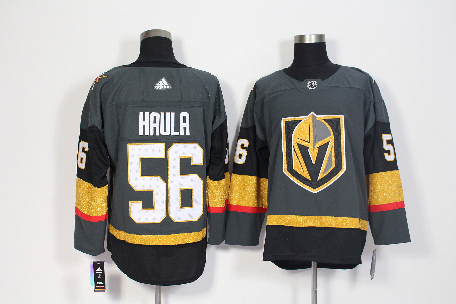 Men's Adidas Vegas Golden Knights #56 Erik Haula Grey Stitched NHL Jersey