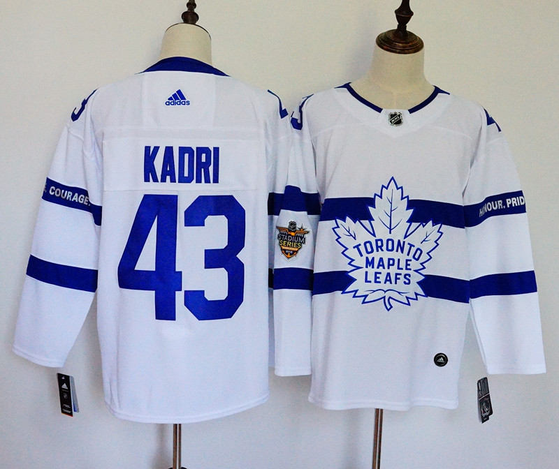Men's Adidas Toronto Maple Leafs #43 Nazem Kadri White 2018 NHL Stadium Series Stitched NHL Jersey