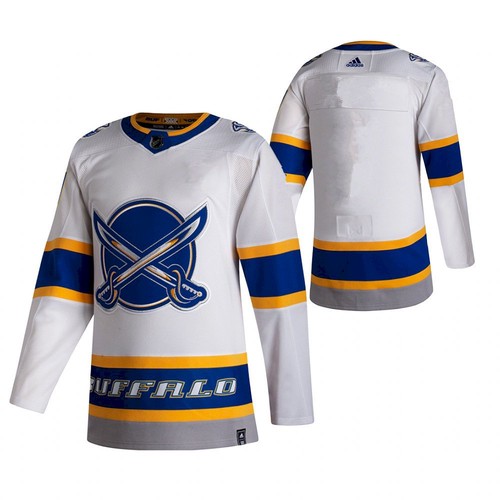 Men's Buffalo Sabres Blank White 2020-21 Reverse Retro Stitched Jersey