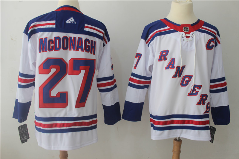 Men's Adidas New York Rangers #27 Ryan McDonagh White Stitched NHL Jersey