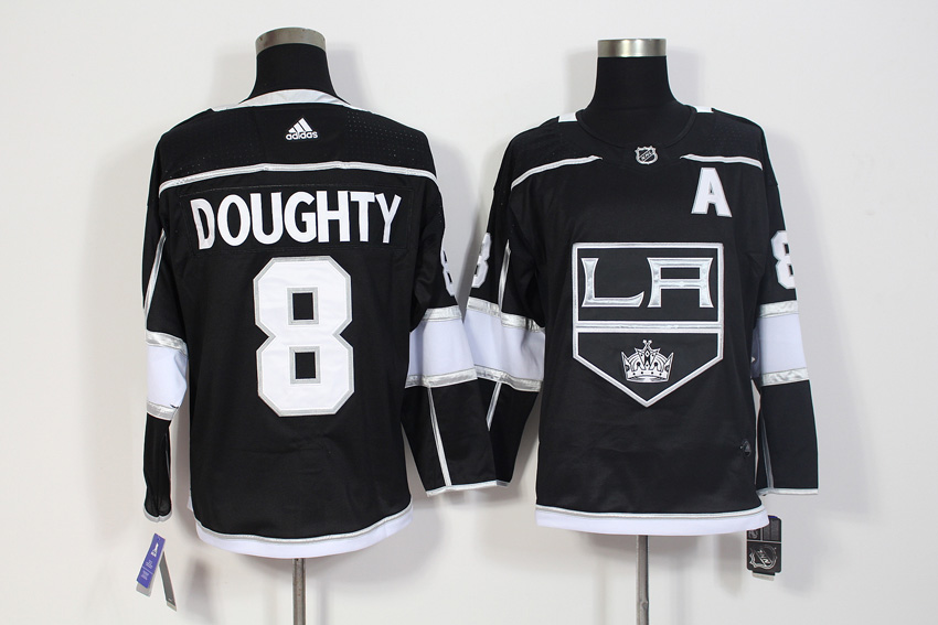 Men's Adidas Los Angeles Kings #8 Drew Doughty Black Stitched NHL Jersey