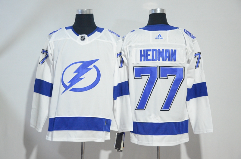 Men's Tampa Bay Lightning #77 Victor Hedman White Stitched NHL Jersey