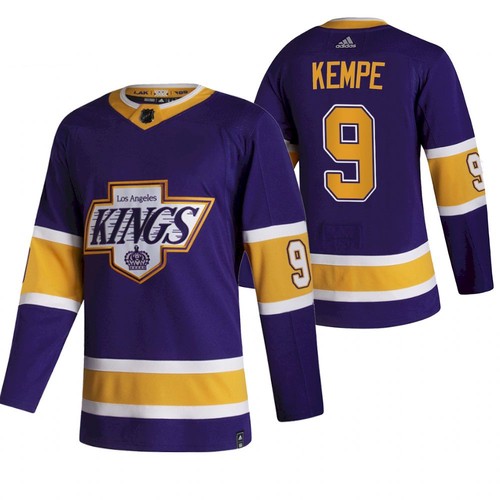 Men's Los Angeles Kings #9 Adrian Kempe Purple 2020-21 Reverse Retro Stitched Jersey