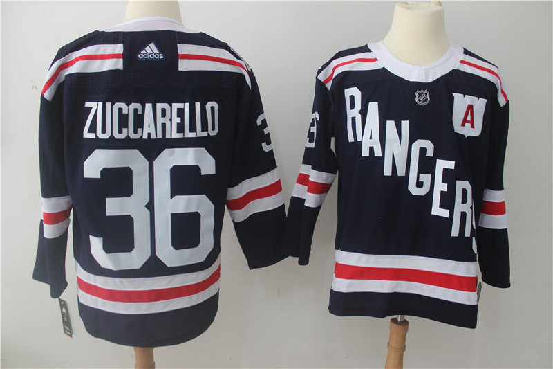 Men's Adidas New York Rangers #36 Mats Zuccarello Navy 2018 Winter Classic Authentic Stitched NHL Jersey