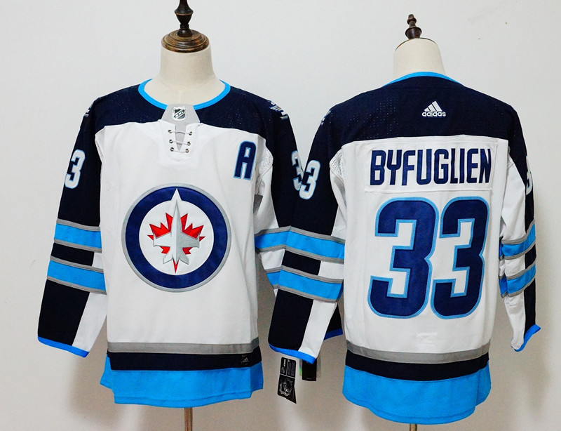 Men's Adidas Winnipeg Jets #33 Dustin Byfuglien White Stitched NHL Jersey