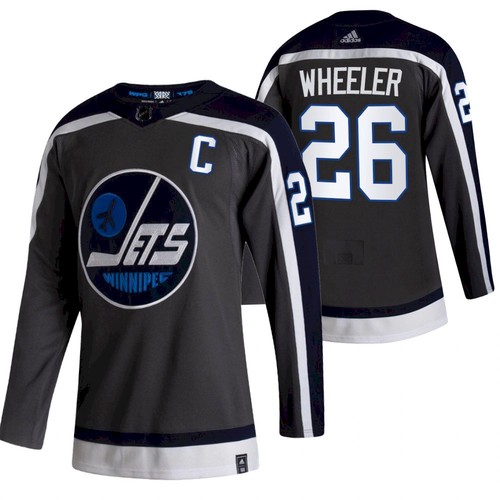 Men's Winnipeg Jets #26 Blake Wheeler 2021 Grey Reverse Retro Stitched Jersey
