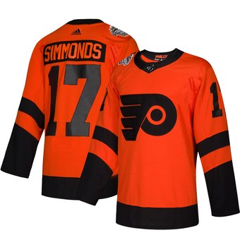 Men's Philadelphia Flyers #17 Wayne Simmonds Orange 2019 NHL Stadium Series Stitched Jersey