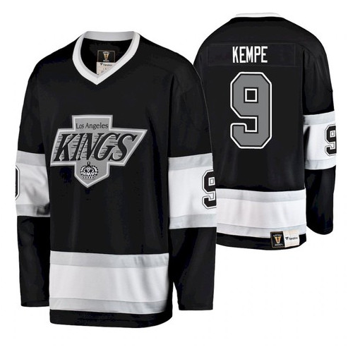 Men's Los Angeles Kings #9 Adrian Kempe Black Stitched NHL Jersey