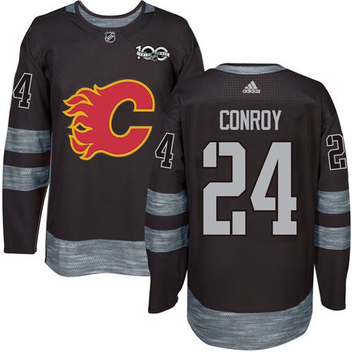 Flames #24 Craig Conroy Black 1917-2017 100th Anniversary Stitched NHL Jersey