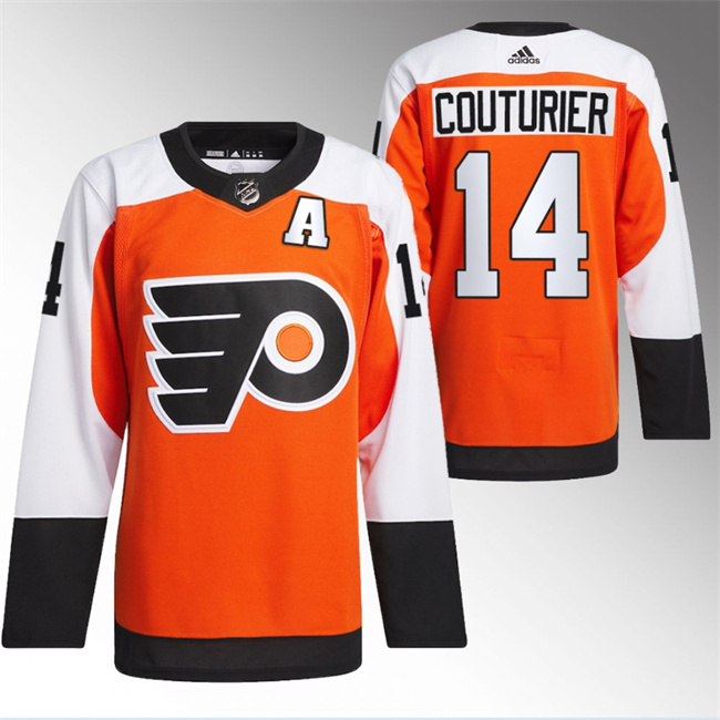 Men's Philadelphia Flyers #14 Sean Couturier 2023/24 Orange Stitched Jersey