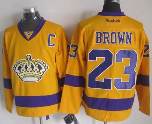 Kings #23 Dustin Brown Gold Alternate Stitched NHL Jersey