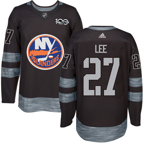 Islanders #27 Anders Lee Black 1917-2017 100th Anniversary Stitched NHL Jersey