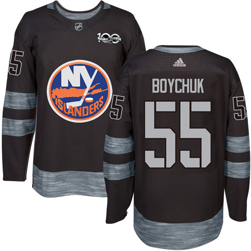 Islanders #55 Johnny Boychuk Black 1917-2017 100th Anniversary Stitched NHL Jersey