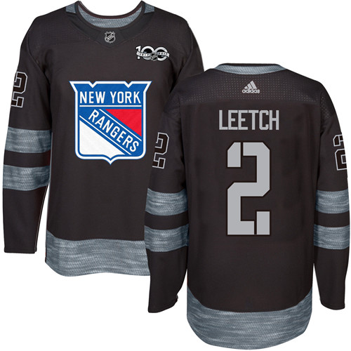 Rangers #2 Brian Leetch Black 1917-2017 100th Anniversary Stitched NHL Jersey