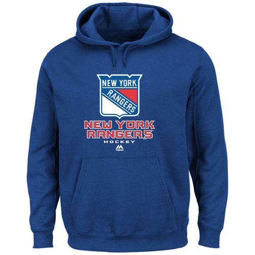 New York Rangers Majsetic Critical Victory VIII Pullover Hoodie Royal Blue