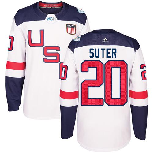 Team USA #20 Ryan Suter White 2016 World Cup Stitched NHL Jersey