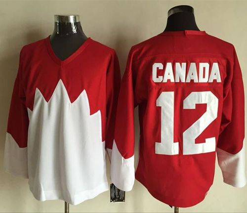 Olympic CA. #12 Canada Red/White 1972 Commemorative CCM Stitched NHL Jersey