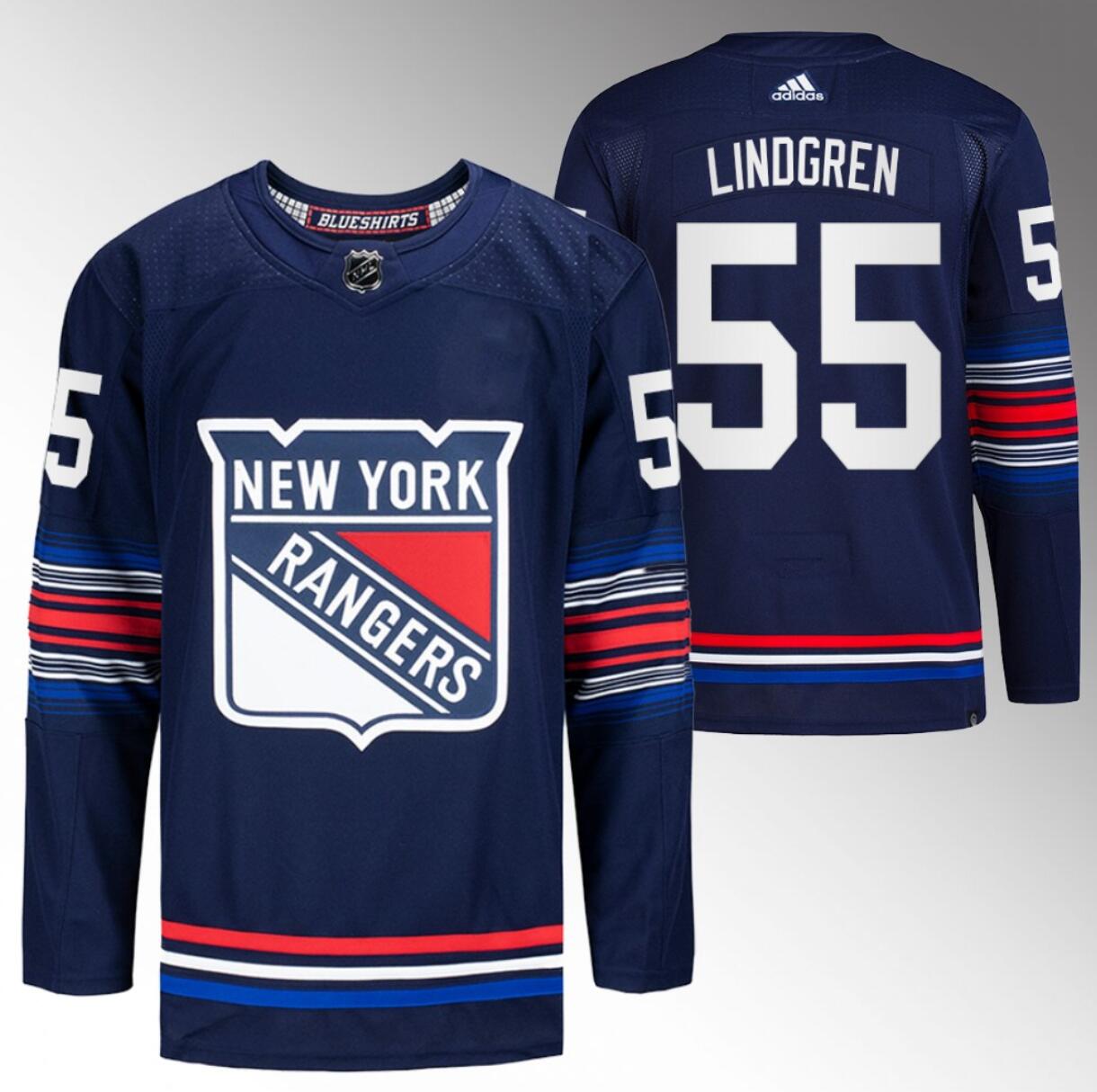 Men's New York Rangers #55 Ryan Lindgren Navy Stitched Jersey
