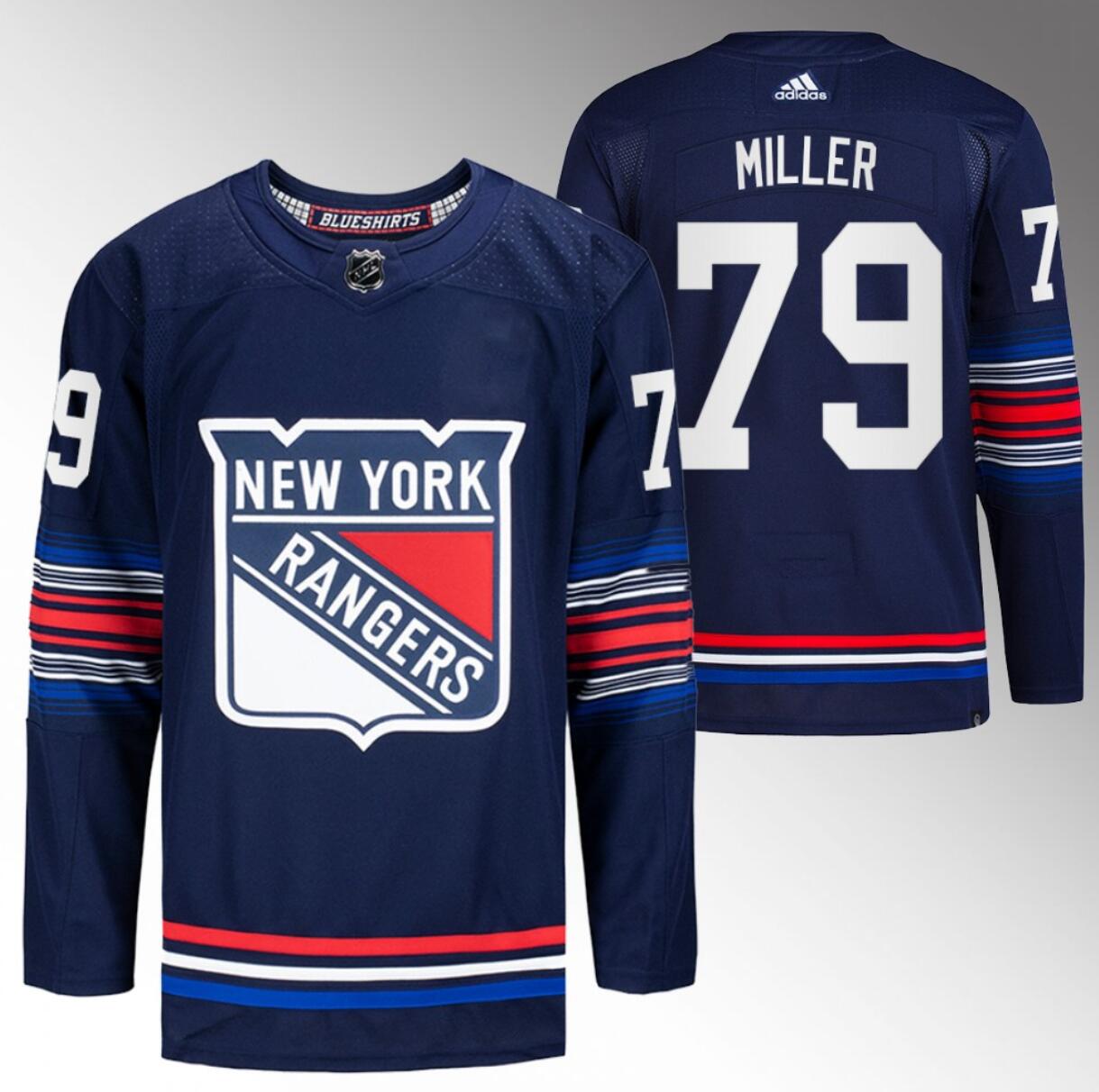 Men's New York Rangers #79 K'Andre Miller Navy Stitched Jersey