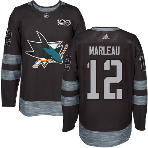 Sharks #12 Patrick Marleau Black 1917-2017 100th Anniversary Stitched NHL Jersey