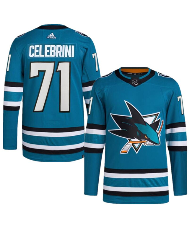 Women's San Jose Sharks #71 Macklin Celebrini Teal 2024 Draft Stitched Jersey