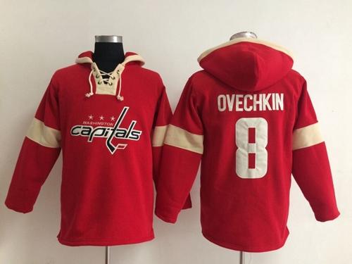 Washington Capitals #8 Alex Ovechkin Red Pullover NHL Hoodie