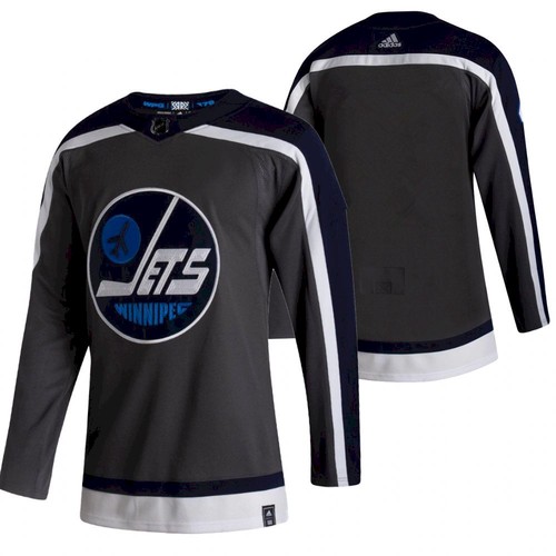 Men's Winnipeg Jets Blank 2021 Grey Reverse Retro Stitched Jersey
