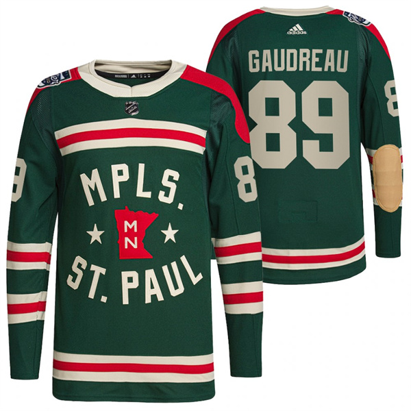 Men's Minnesota Wild #89 Frederick Gaudreau Green Stitched Jersey