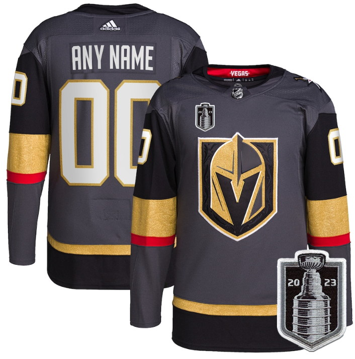 Men's Vegas Golden Knights Active Player Custom Grey 2023 Stanley Cup Final Stitched Jersey