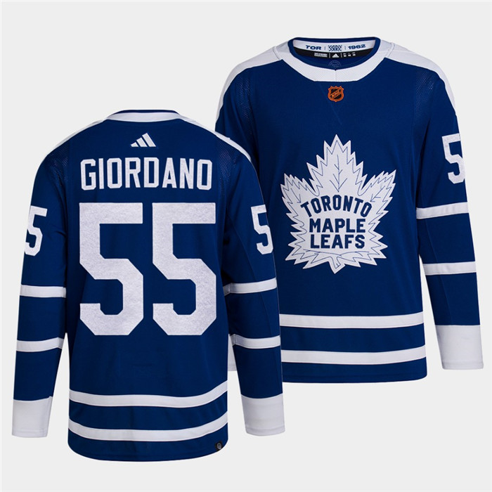 Men's Toronto Maple Leafs #55 Mark Giordano Blue 2022-23 Reverse Retro Stitched Jersey