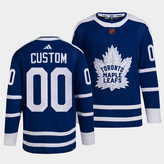 Men's Toronto Maple Leafs Custom Blue 2022-23 Reverse Retro Stitched Jersey