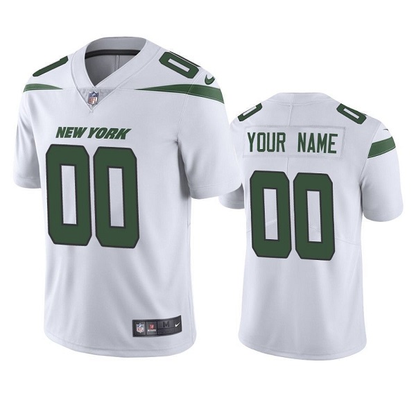 Men's New York Jets ACTIVE PLAYER Custom White Vapor Untouchable Limited Stitched Jersey