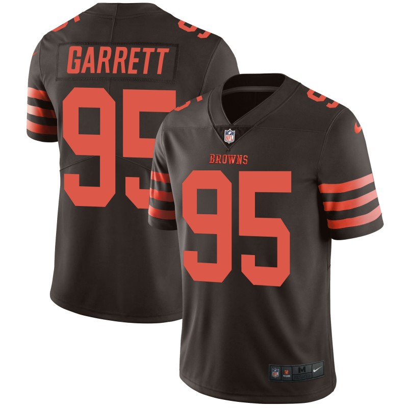 Men's Cleveland Browns #95 Myles Garrett Brown Color Rush Limited Stitched NFL Jersey