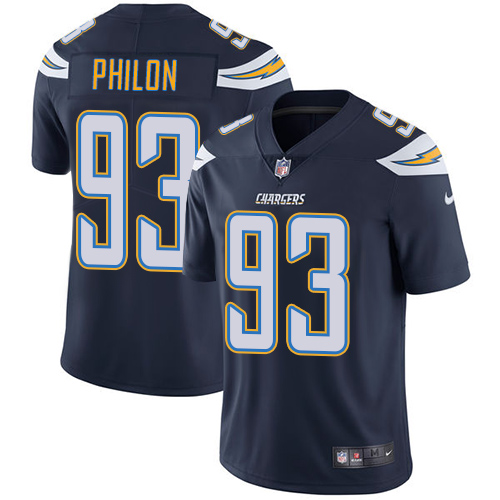 Men's Los Angeles Chargers #93 Darius Philon Navy Blue Vapor Untouchable Limited Stitched NFL Jersey