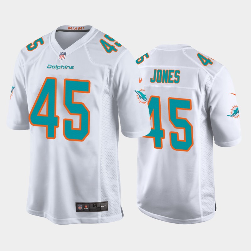 Men's Miami Dolphins #45 Brandon Jones White Stitched Jersey