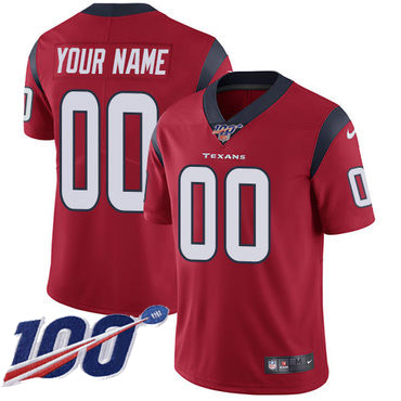 Men's Houston Texans ACTIVE PLAYER Custom Red 100th Season Vapor Untouchable Limited Stitched NFL Jersey
