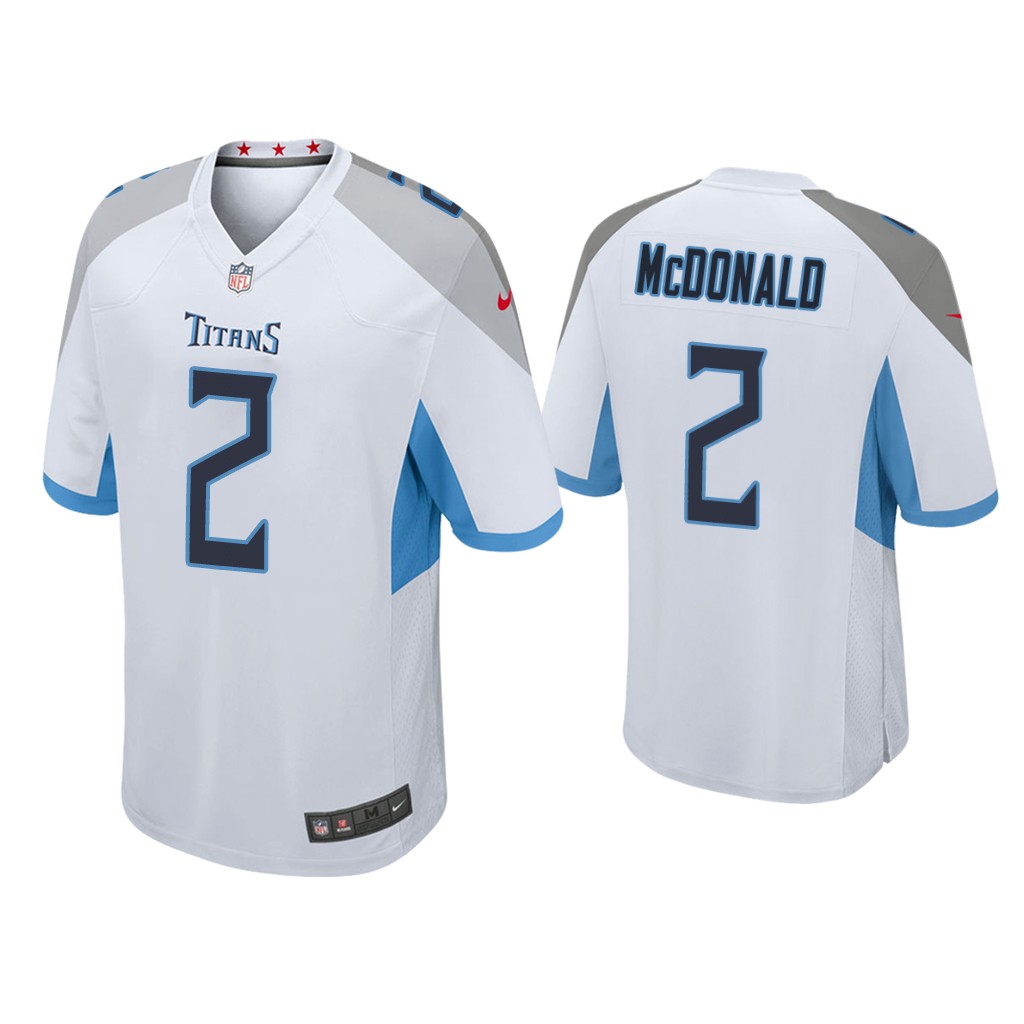 Men's Tennessee Titans #2 Cole McDonald White Stitched Jersey
