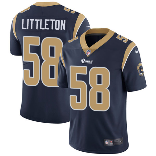 Men's Los Angeles Rams #58 Cory Littleton Navy Vapor Untouchable Limited NFL Stitched Jersey