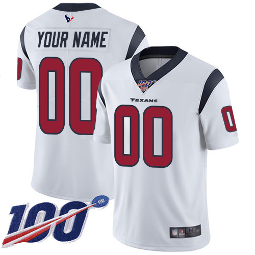Men's Houston Texans ACTIVE PLAYER Custom White 100th Season Vapor Untouchable Limited Stitched NFL Jersey