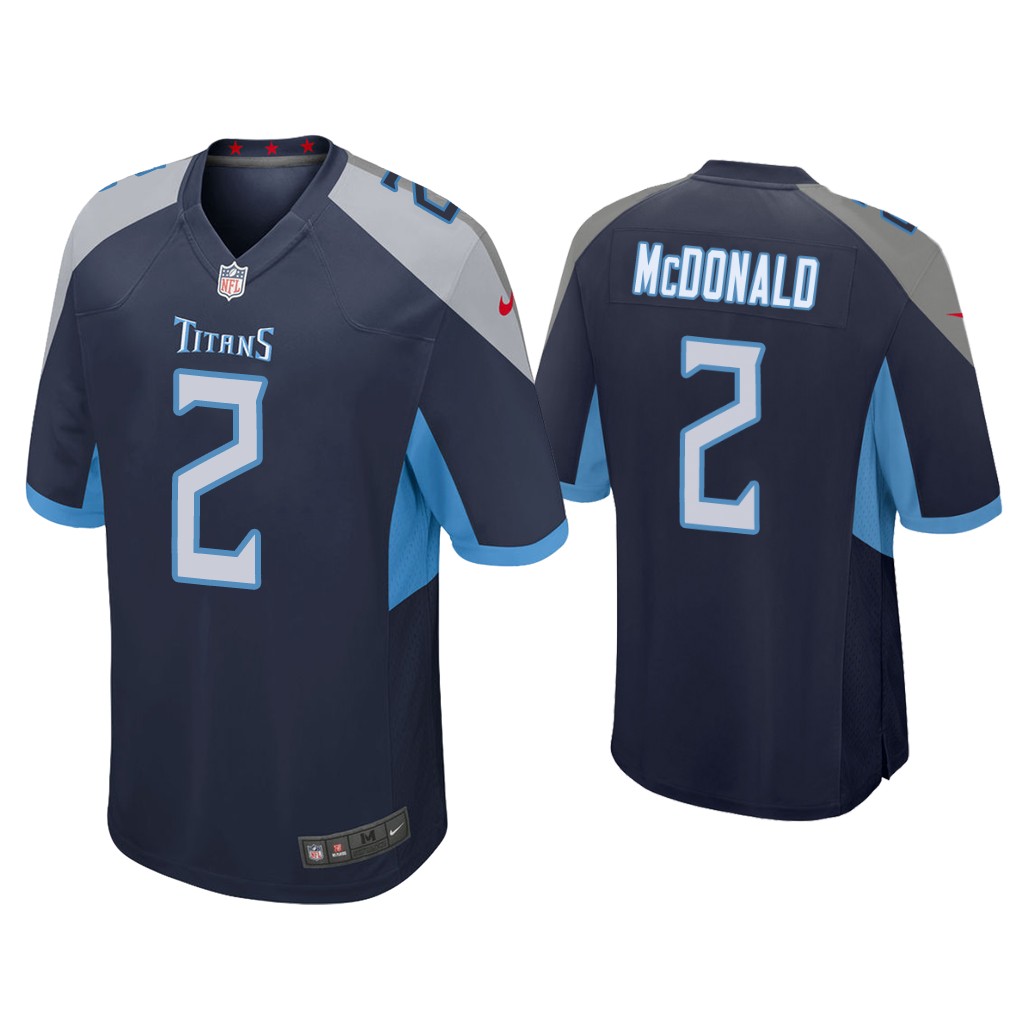 Men's Tennessee Titans #2 Cole McDonald Navy Stitched Jersey
