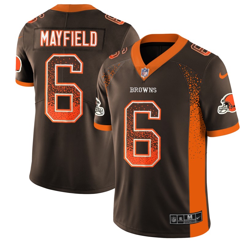 Men's Cleveland Browns #6 Baker Mayfield Brown 2018 Drift Fashion Color Rush Limited Stitched NFL Jersey