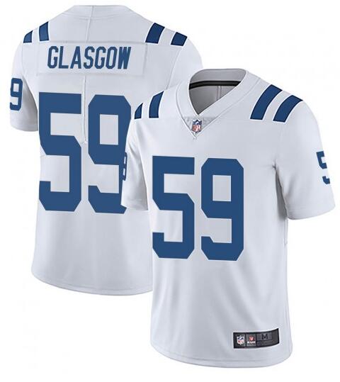 Men's Indianapolis Colts #59 Jordan Glasgow White Stitched Jersey