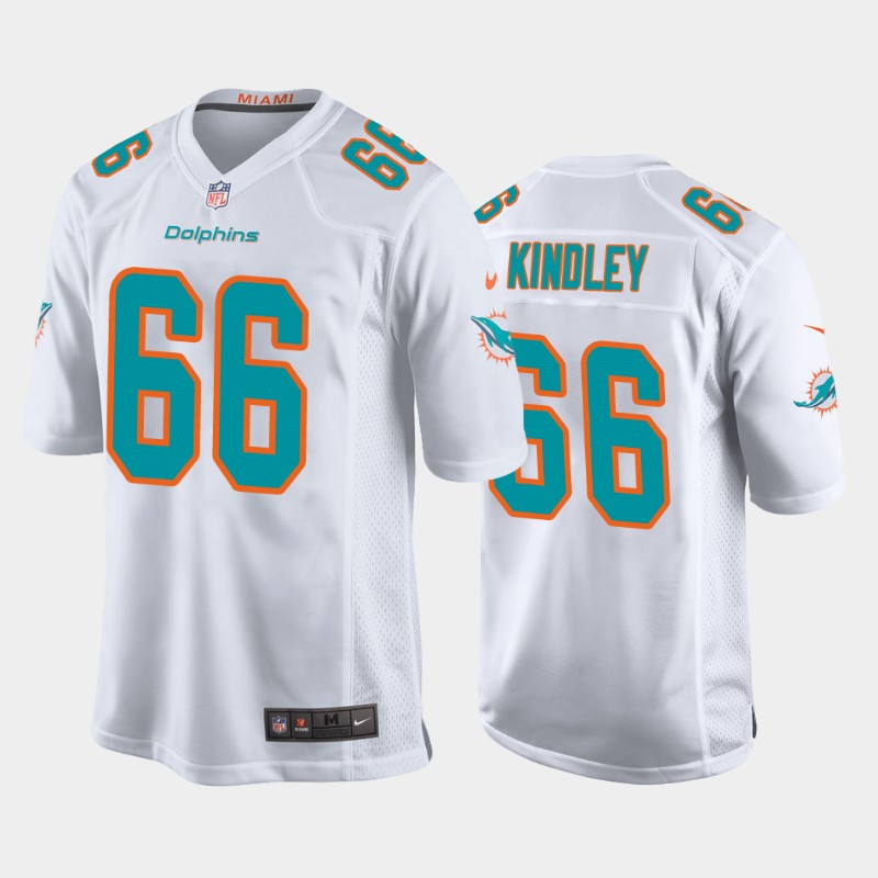 Men's Miami Dolphins #66 Solomon Kindley White Stitched Jersey
