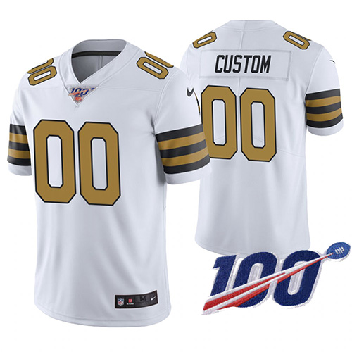 Men's New Orleans Saints ACTIVE PLAYER Custom Color Rush 100th Season Limited Stitched NFL Jersey