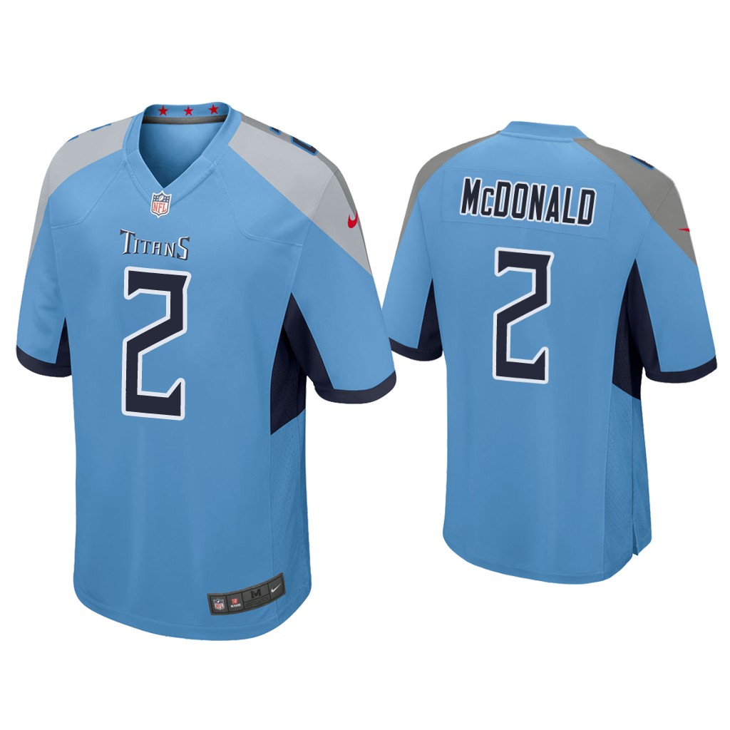 Men's Tennessee Titans #2 Cole McDonald Blue Stitched Jersey