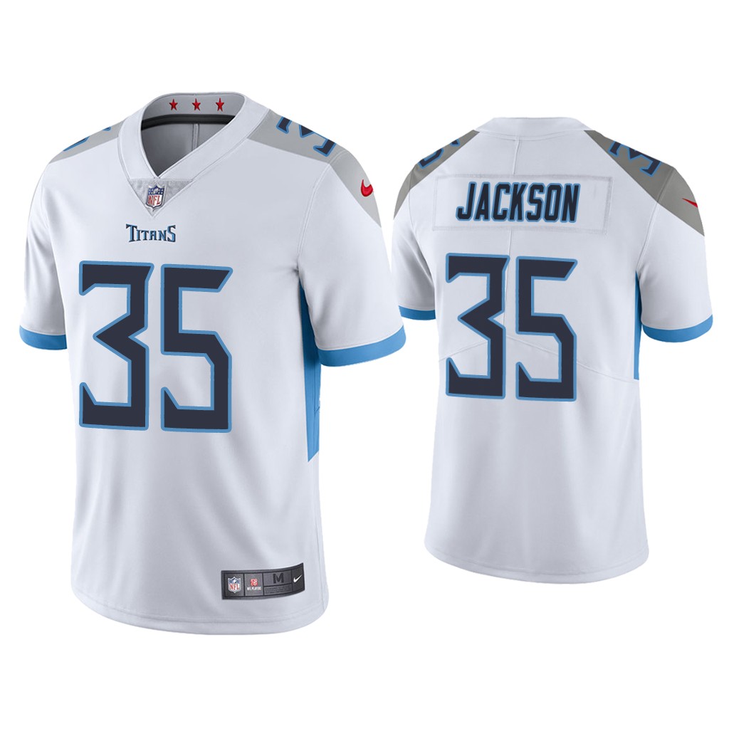 Men's Tennessee Titans #35 Chris Jackson White Vapor Untouchable Stitched Jersey