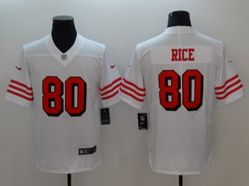 Men's NFL San Francisco 49ers #80 Jerry Rice Nike White Color Rush Vapor Untouchable Limited Stitched Jersey