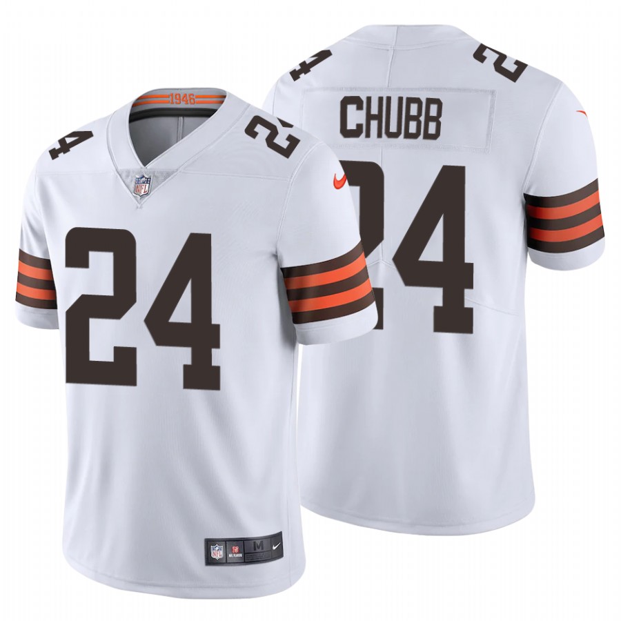 Men's Cleveland Browns #24 Nick Chubb New White Vapor Untouchable Limited Stitched Jersey